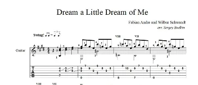 Dream a Little Dream of Me - guitar sheet music