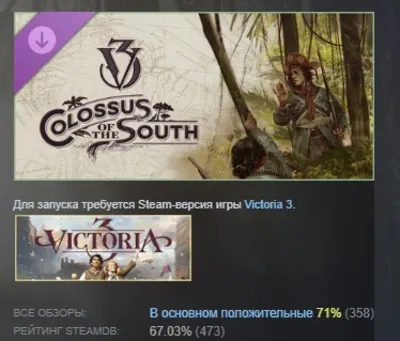 Victoria 3: Colossus of the South Region Pack DLC AUTODELIVERY STEAM РОССИЯ