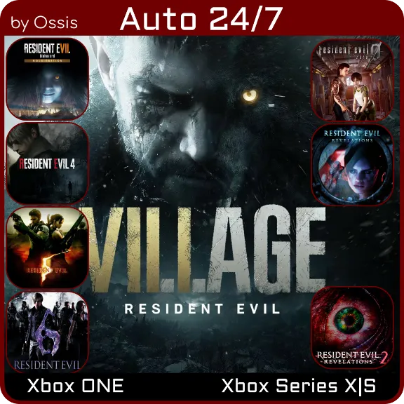 24/7 XBOX Resident Evil Village, 0, 4, 5, 6, 7, Revelations, Revelations 2