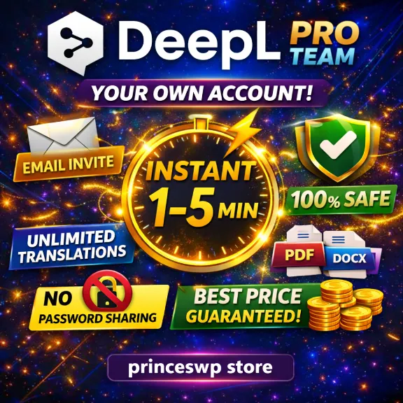 ⭐ DeepL PRO TEAM | YOUR OWN ACCOUNT ✅ | Mail Invitation | Instant ⚡1 MIN