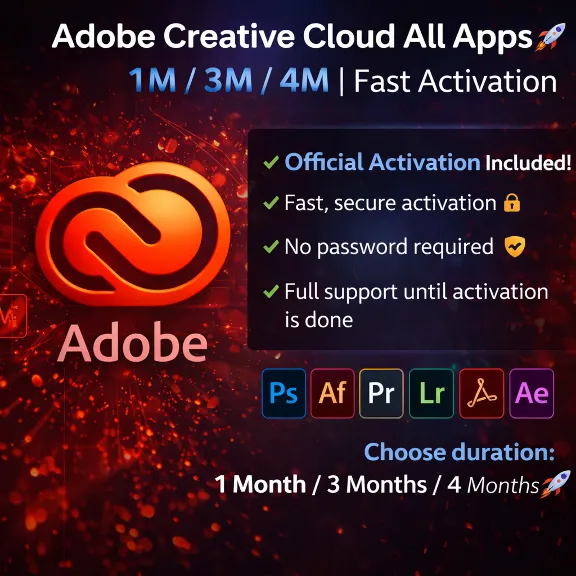 Adobe Creative Cloud Все приложения |1 месяца | Бы