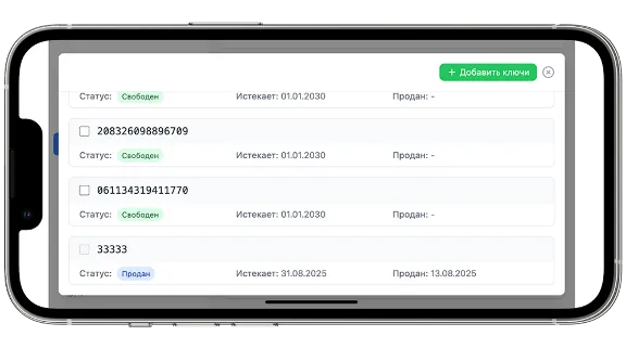 Digital keys - sales on Yandex and Ozon