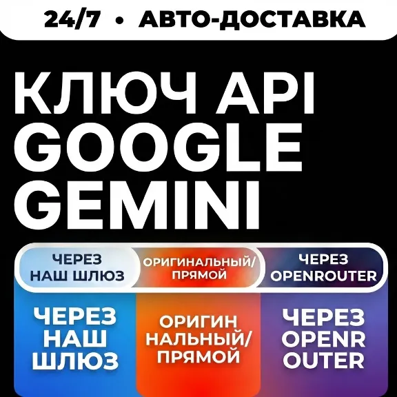 API-ключ Google AI Studio | Работает везде (в т. ч. в РФ) | Все модели