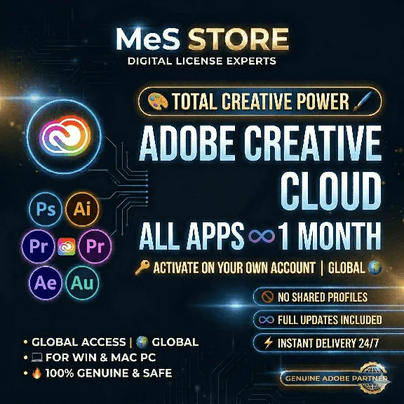 🎨 ADOBE CREATIVE CLOUD | ВСЕ ПРИЛОЖЕНИЯ | 1 МЕСЯЦ | СВОЙ АККАУНТ ♾️