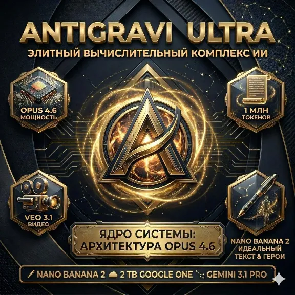 Antigravity PRO / ULTRA | GOOGLE AI PRO | Gemini 3.1| Claude Opus 4.6|ЛИЧНЫЙ 6месяцев