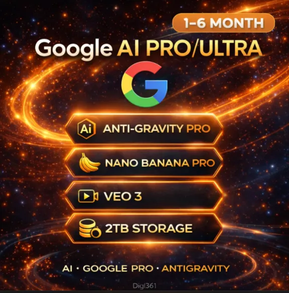 Google One AI PRO1/3/6 Month | ANTIGRAVITY |Gemini 3.1|Veo3|BananaPRO