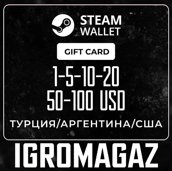 Steam Gift 5-10-20-50-100$ Turkey/Argentina/US🔵USD