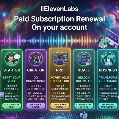 {Paid Subscription Renewal} ElevenLabs Creator/Pro/Scale/Business on your account