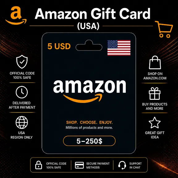 Amazon Gift Card (США) 5–250 USD | Код пополнения Amazon