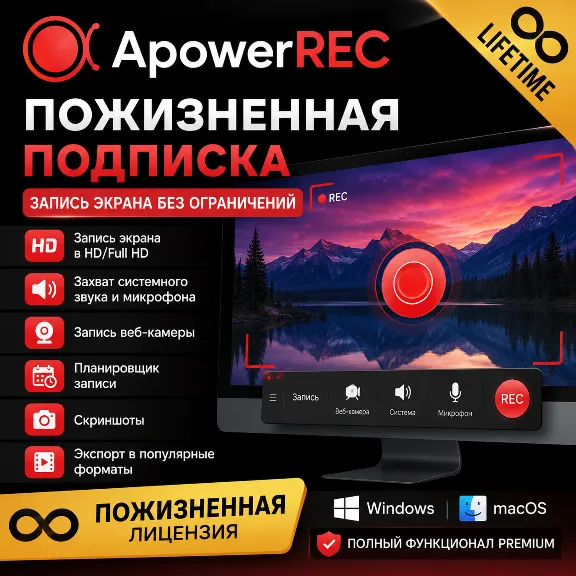 ApowerREC — Пожизненная лицензия | Активация аккаунта | Запись экрана без ограничений