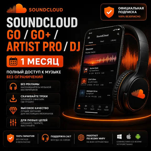 SoundCloud Go/Go+/Artist Pro/Dj — 1 Month Account