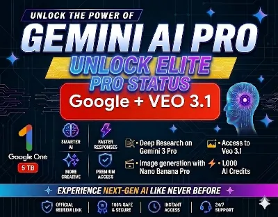 Gemini AI Pro 6 MONTHS ACCESS  Google One 5 TB + Veo 3.1