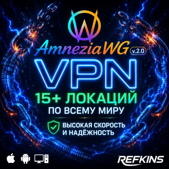 VPN AMNEZIA v1.5/2.0/3.1 США ТУРЦИЯ НИДЕРЛАНДЫ ФИНЛЯНДИЯ КАЗАХСТАН ИНДИЯ РОССИЯ ВПН
