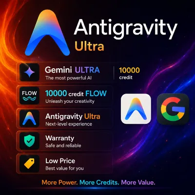✨Google Gemini AI Ultra x5 | Antigravity Ultra | 10000 credit FLOW | Veo 3.1 + Omni