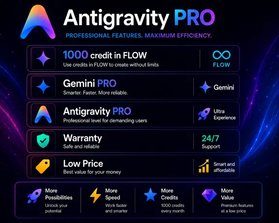 Google PRO Antigravity | 1000 credit FLOW | Private account | FULL WARRANTY