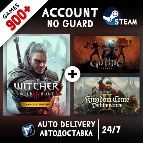 The Witcher 3 Wild Hunt - Complete Edition + 900 GAMES STEAM ACCOUNT
