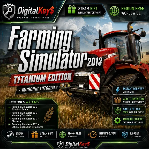 🌍 Farming Simulator 2013 Titanium Edition + Modding Tutorials ПК Steam Gift