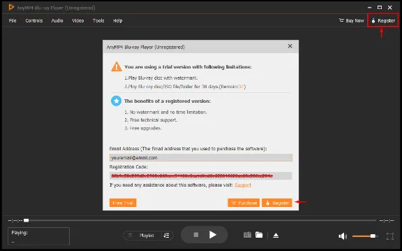 AnyMP4 Blu-ray Player Код регистрации на 1 год