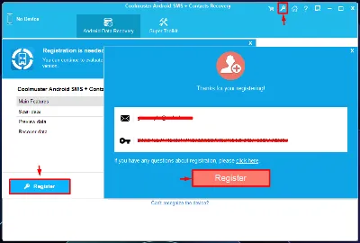 Coolmuster Android SMS + Contacts Recovery Аккаунт