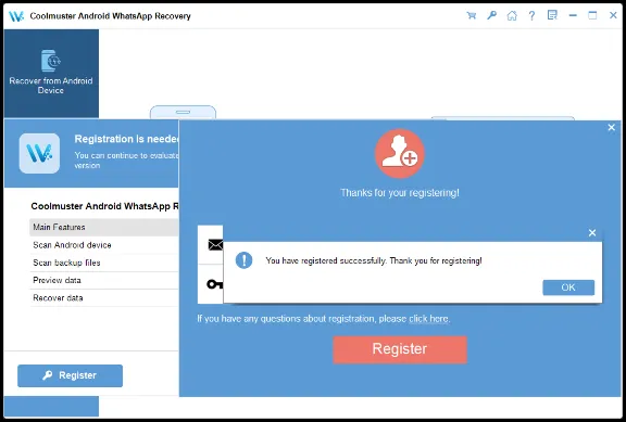 Coolmuster Android WhatsApp Recovery Аккаунт
