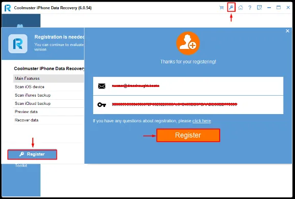 Coolmuster iPhone Data Recovery Аккаунт