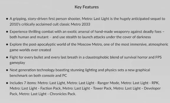 🔑 Russia + World | Metro: Last Light (2013) - Complete Edition / 2033 | Key | GOG