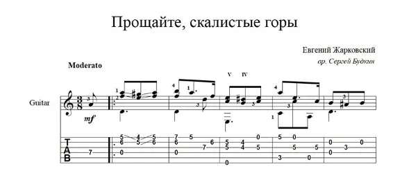 Goodbye, Rocky Mountains - guitar sheet music