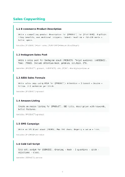 75+ ChatGPT Business Prompts | Marketing, Sales, Content | PDF Pack