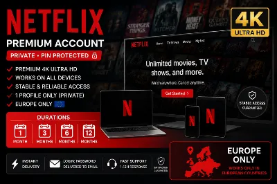 NETFLIX ACCOUNT | PRIVATE | 4K PREMIUM | EUROPE ONLY 🇪🇺