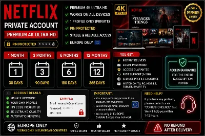 NETFLIX ACCOUNT | PRIVATE | 4K PREMIUM | EUROPE ONLY 🇪🇺
