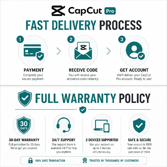 CapCut Pro Account 1/6 Month - 2 Devices - Private Account