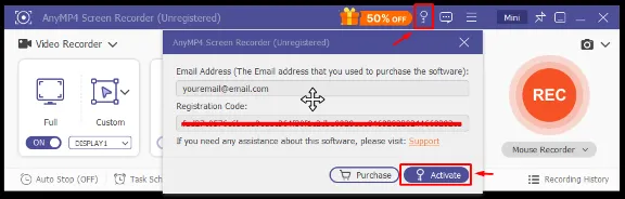 AnyMP4 Screen Recorder Код регистрации на 1 год