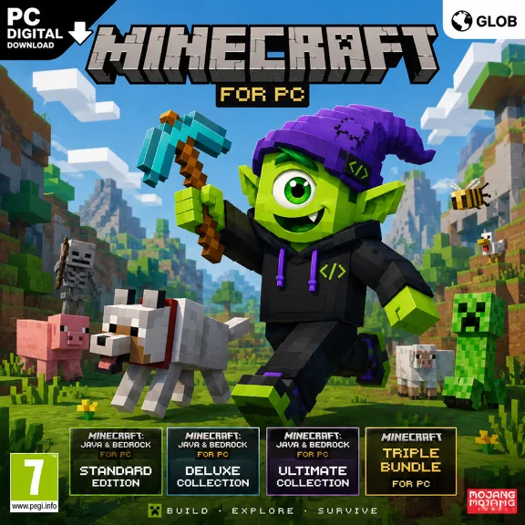MINECRAFT JAVA & BEDROCK PC | STANDARD/DELUXE/ULTIMATE | KEY FOR PC | AUTO 24/7