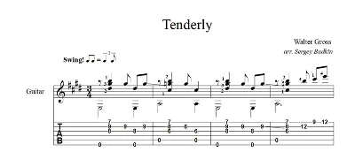 Tenderly (Walter Gross) guitar sheet music