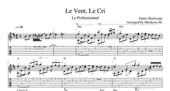 Le vent le cri (with modulations)