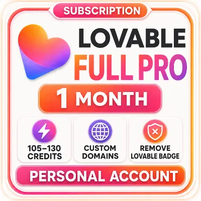 Lovable Full Pro на 1 месяц | 105 кредитов | Готовый аккаунт