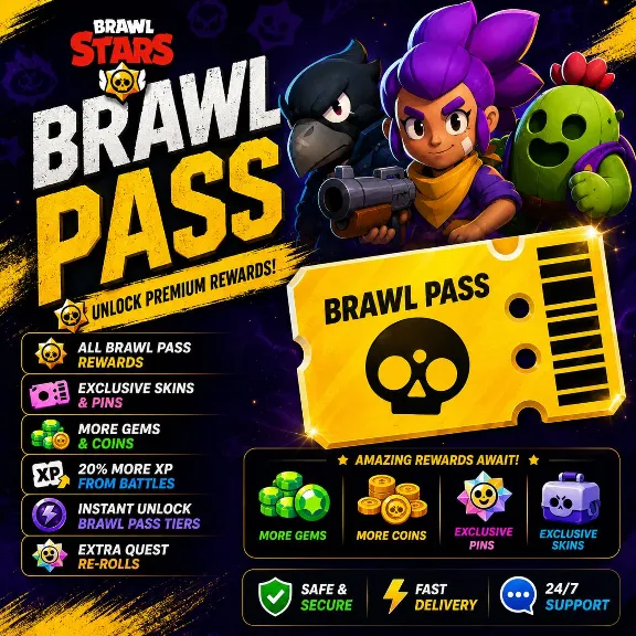 🟨STANDARD BRAWL PASS📽️VIDEO DELIVERY📽️⌛24/7⌛🚀2 MINUTES🚀☑️ANY REGION☑️brawl pass