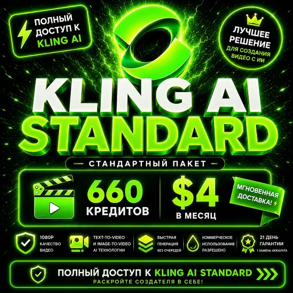 Kling AI Standard Plan | 1 Month | Personal Account