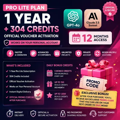 Lovable AI Pro – 1 год | 304+ кредитов на вашем аккаунте | GPT-4o и Claude 3.5 Sonnet