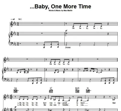 Baby One More Time&acute;s Sheet Music- ValaMusic