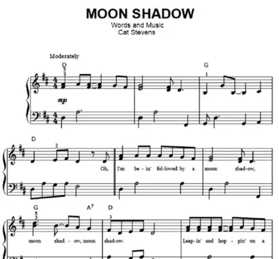 Moon Shadow - Cat Stevens- SheetMusic-ValaMusic