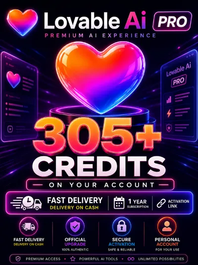 Lovable Ai Pro 305+ credits on your account 1 Year ( activation link )