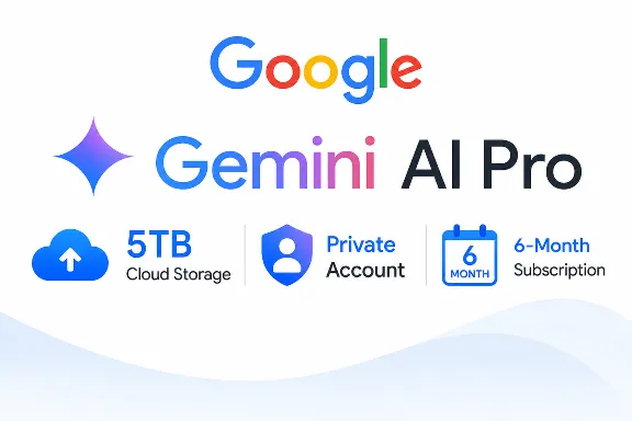 Подписка Google Cloud Storage — 5 ТБ (по всему миру) | Google AI Pro | Gemini | 6 мес