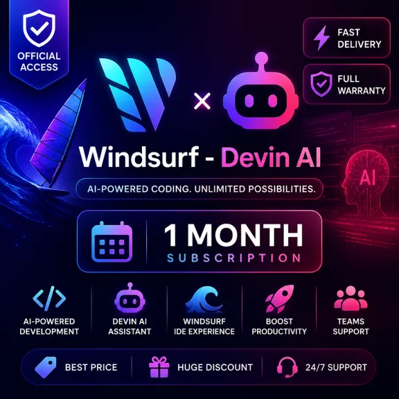 Windsurf AI Devin Pro / Max / Teams | 1 Month Subscription | Account Upgrade | Fast D