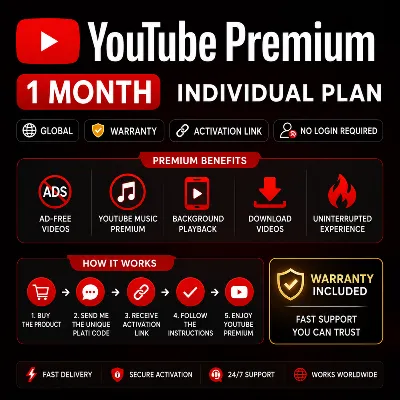 YouTube Premium на 1 / 12 месяц | Индивидуально | Ссылка | Без карты | Без входа