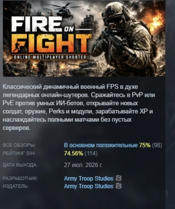 Fire On Fight : Online Multiplayer Shooter АВТОДОСТАВКА STEAM GLOBAL МГНОВЕННО ЛИЦЕНЗ