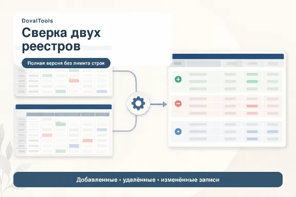 Сверка двух реестров — инструмент DovalPro