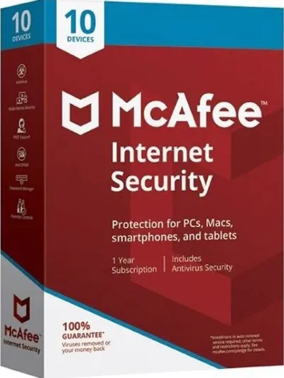 McAfee Internet Security | 10 PCs | 1 year | Download link | Windows only