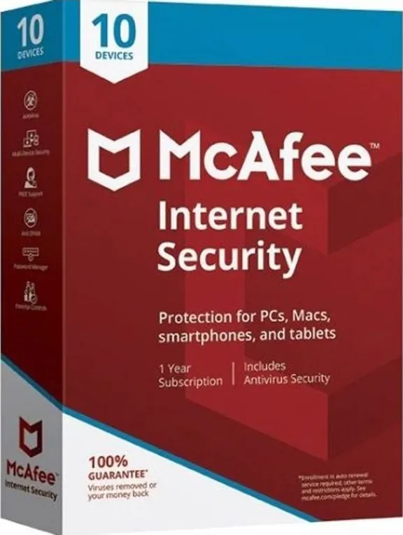 McAfee Internet Security | 10 PCs | 1 year | Download link | Windows only