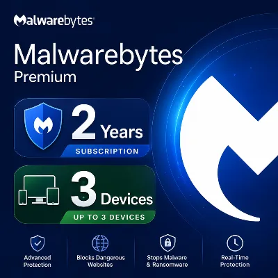 Malwarebytes Premium | 2 Year | 3 Device | Subscription | Private Licence